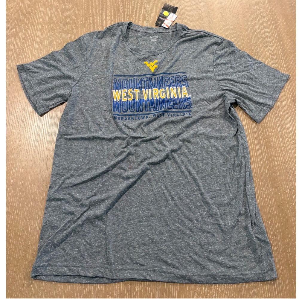 Captivating West Virginia Mountaineers T-Shirt Mens XL Gray WVU Graphic Tee NEW